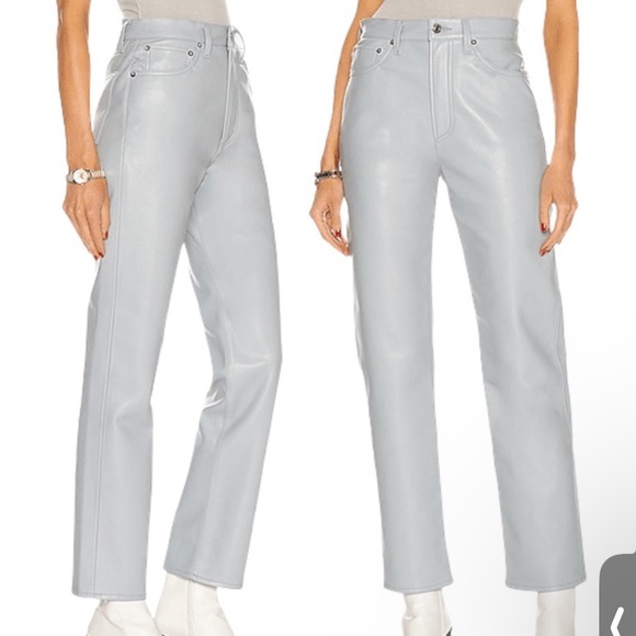 AGOLDE 90's Pinch Marlin Blue Classic Recycled Leather Straight Leg Pants 31 NWT - Picture 10 of 11